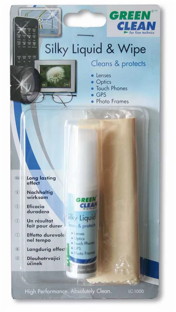 Green Clean Žalias Clean Optinis valymo rinkinys - Žalias valymo skystis ir mikropluošto šluostė
