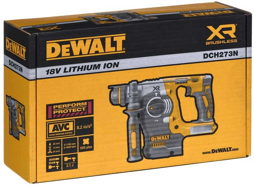 DEWALT akumuliatorinis perforatorius DCH273N SDS-PLUS, 18V, 2.1J be akumuliatoriaus ir kroviklio