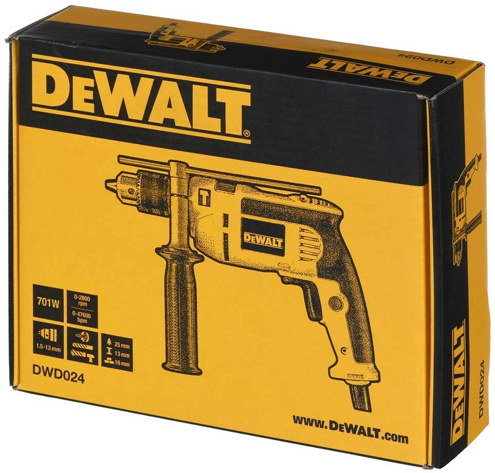Gręžtuvas smūginis 650W 13mm D21710 DEWALT