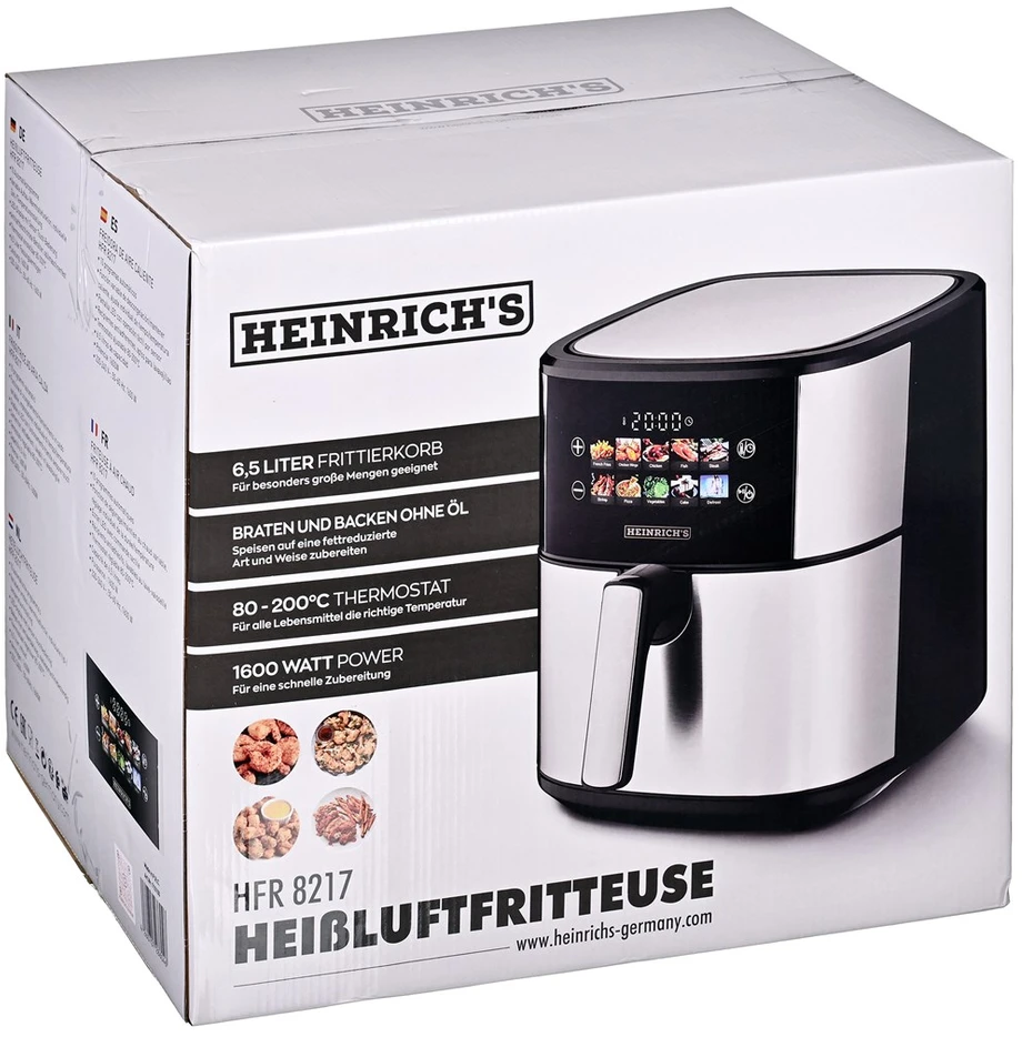 Gruzdintuvė HEINRICH'S HFR 8217 Hot Air Fryer 6.5 L 1600 W Juodas
