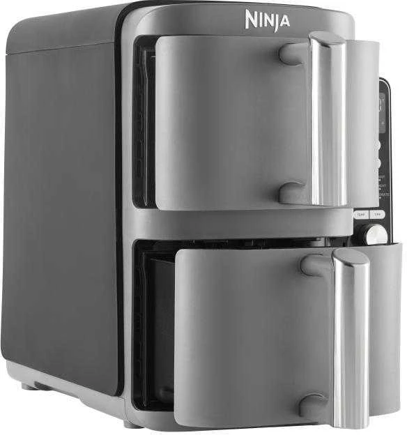 Karšto oro gruzdintuvė Ninja Double Stack XL, 2 lygių, 9,5 l, SL400EU, Tamsiai pilka