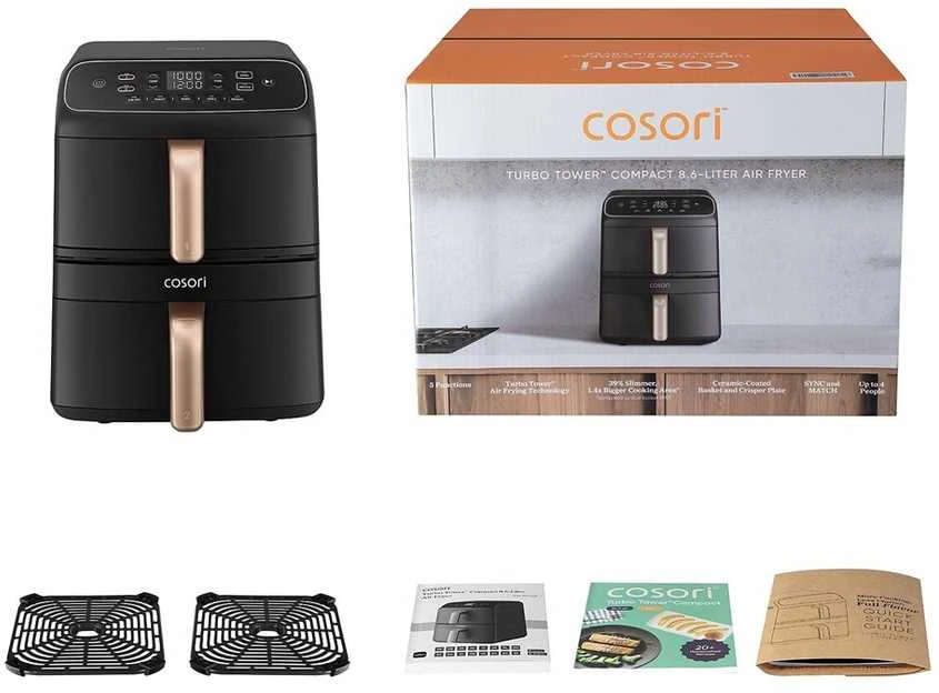 Gruzdintuvė Cosori Turbo Tower Compact CAF-DC861-CEUR 8,6 l juodas