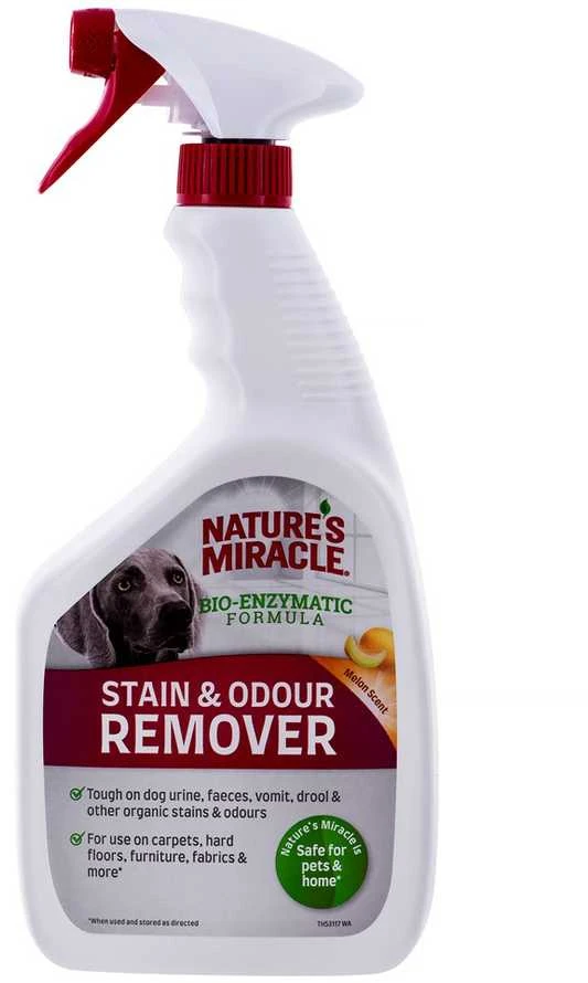 Valiklis šunų dėmėms ir kvapams šalinti Nature's Miracle dėmių ir kvapų valiklis DOG MELON, 946ml