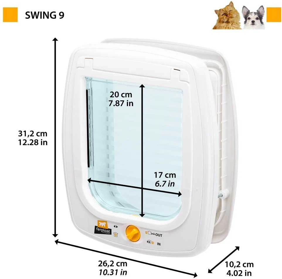 Ferplast Atverčiamos durelės katėms Swing 9 SET, baltos, 4 krypčių