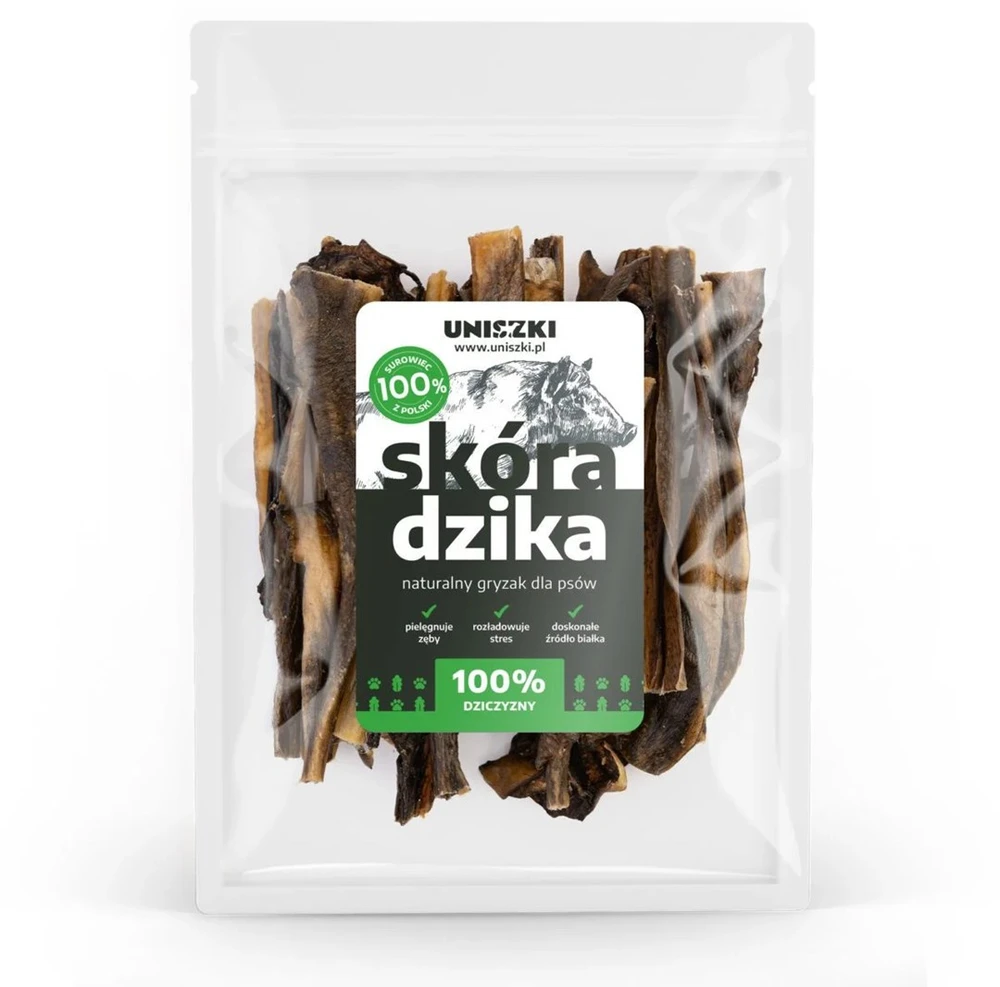 UNISZKI Wild boar skin - dog treat - 100g