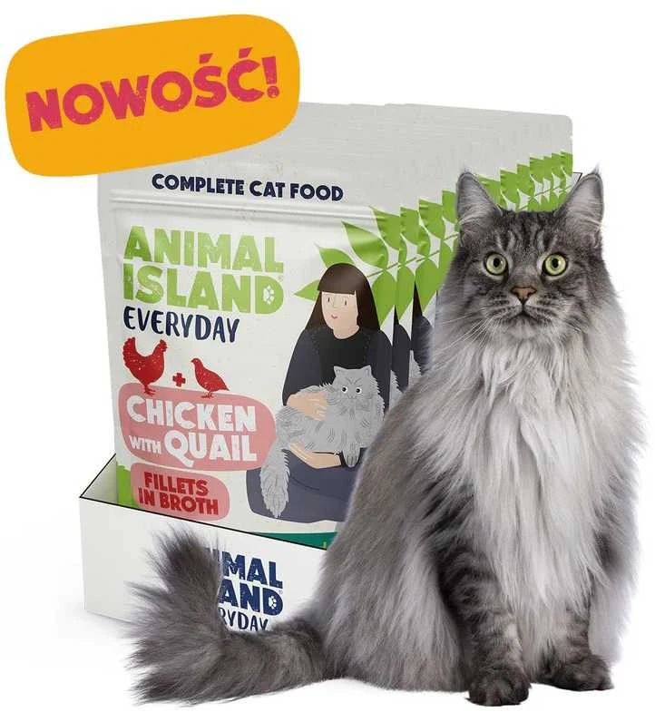 GYVŪNŲ SALA vištiena su przepiórką paketėliai katei 12x85g