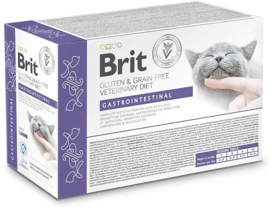 BRIT Veterinary Gastrointestinal ėriena – šlapias kačių maistas – 12x85g