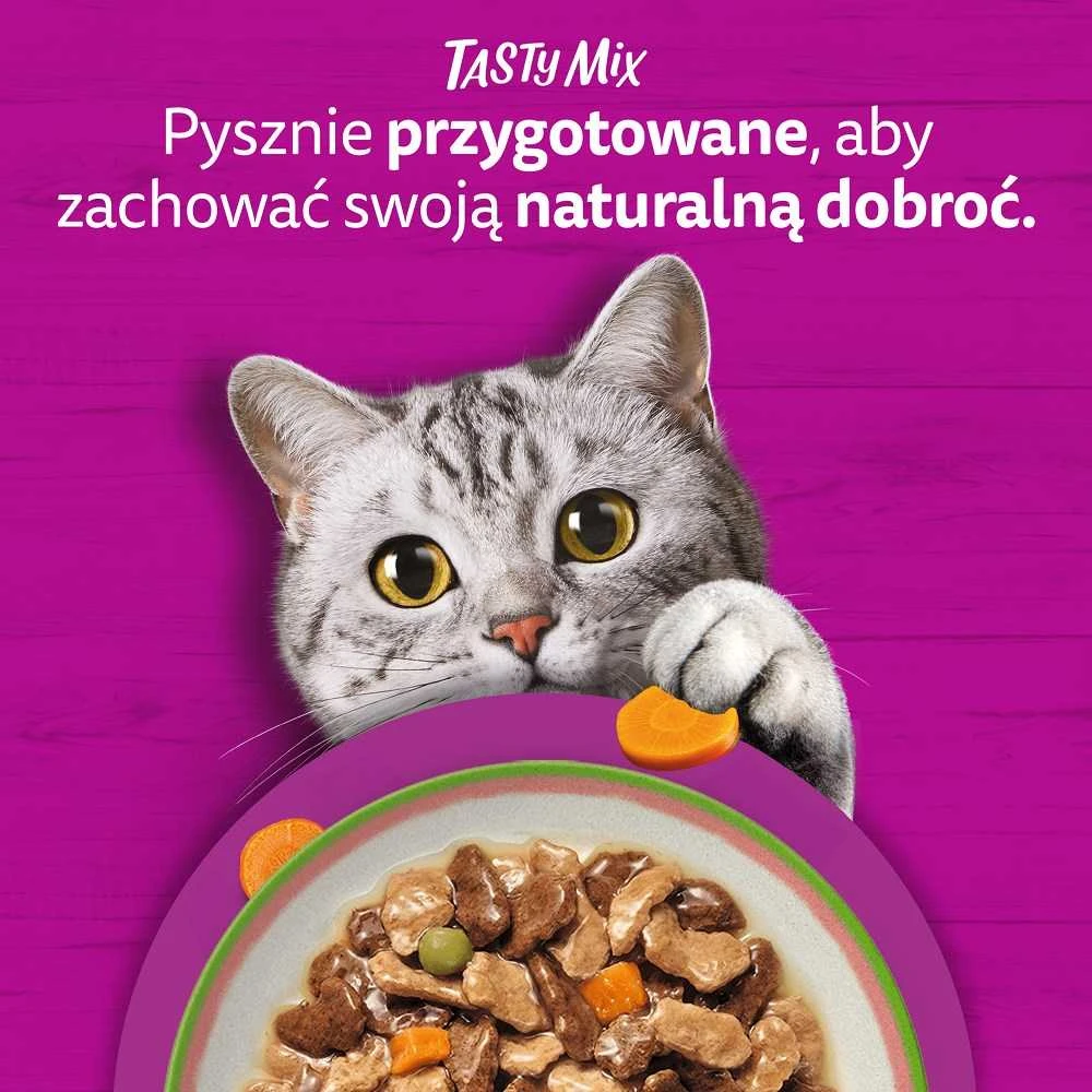 WHISKAS Adult Tasty Mix „Chef’s Choice“ 40×85 g pilnavertis šlapias maistas suaugusiems katėms padaže