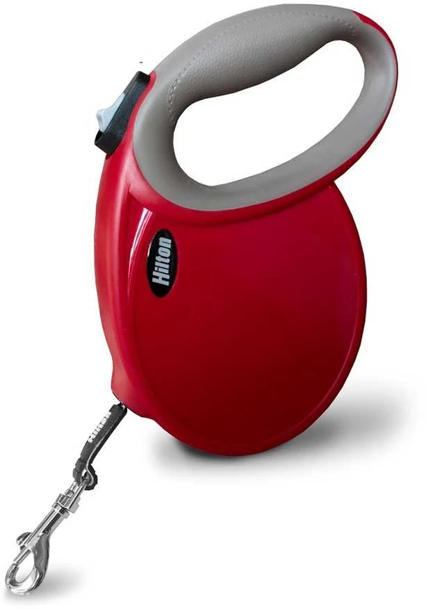 HILTON Smart dog L (30kg) - retractable pavadėlis - burgundy-pilkas - 5 m