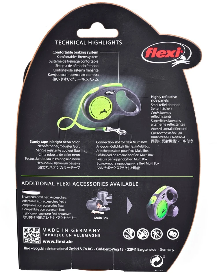 Trixie FLEXI New Neon Tape žalias pavadėlis M-5m iki 25kg