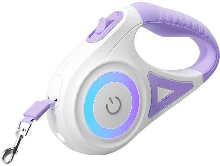 Rojeco Dog automatinis pavadėlis LED 5 m (violetinė)