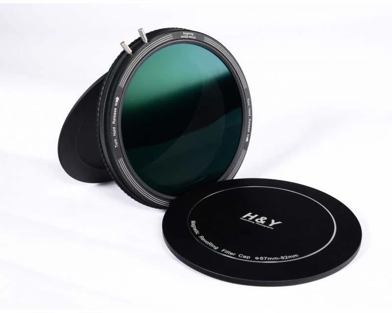 Filtrų Laikiklis - H&Y Revoring Magnetiniai Aliuminiai Dangteliai 37-49 mm Juodi