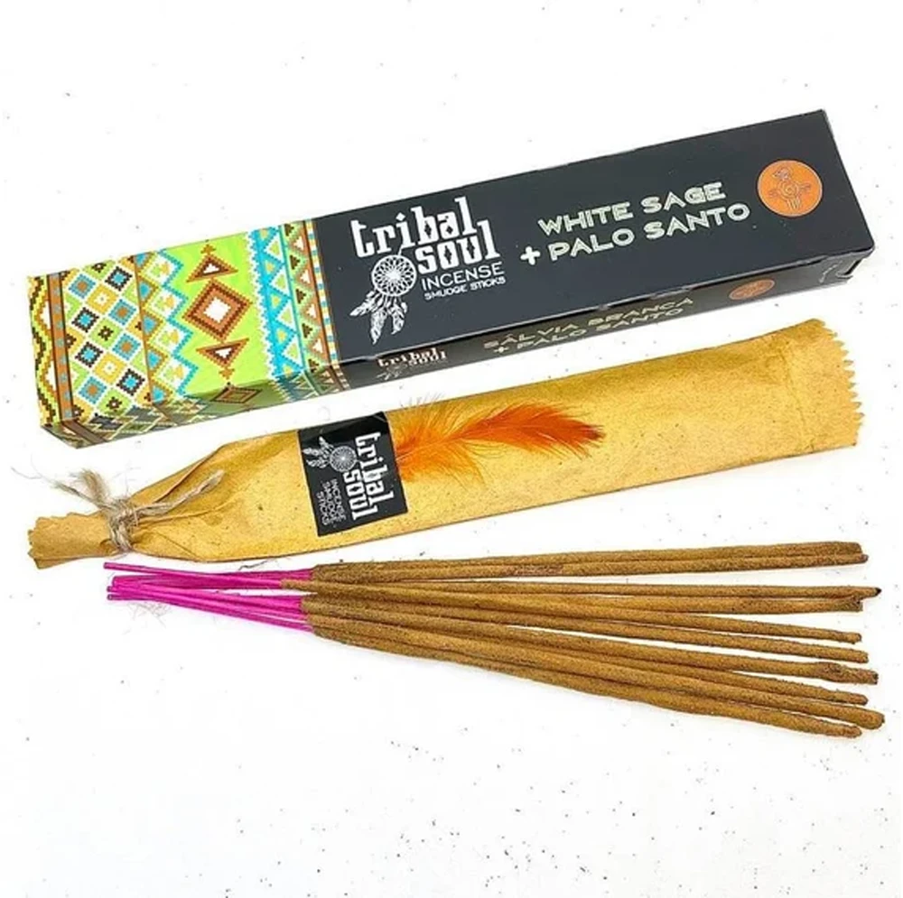 Smilkalų lazdelės - Hari Darshan Tribal Soul Baltas Sage And Palo Santo, 12 vnt.