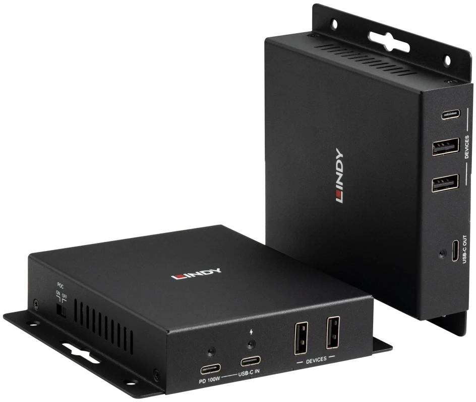 HDBaseT Siųstuvas - Lindy 100m Cat.6A Type C 4K60 Vaizdo Duomenų HDBaseT 3.0 Išplėtiklis 100W Juodas