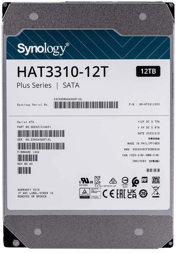 Synology Sinologija | Kietasis diskas | HAT3310-12T | 7200 RPM | 12000 GB