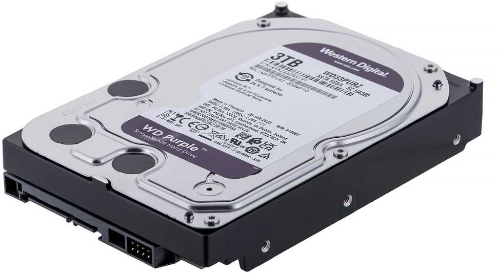 Western Digital HDD Video Surveillance WD Violetinė 3TB CMR, 3.5'', 256MB, SATA 6Gbps, TBW: 180