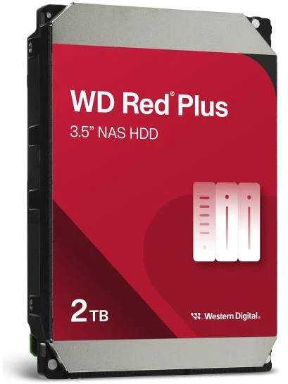 Sandisk WD Raudona Plus 2TB SATA 6Gb/s 3.5inch Rpm5400 128MB cache vidinis HDD diskas, didmeninis