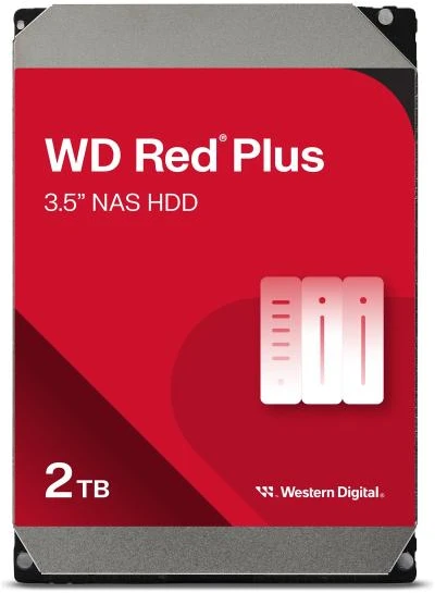 Sandisk WD Raudona Plus 2TB SATA 6Gb/s 3.5inch Rpm5400 128MB cache vidinis HDD diskas, didmeninis