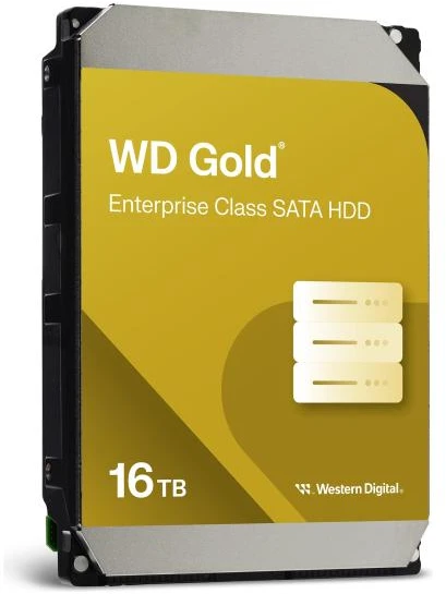 „Sandisk WD Gold“ 16 TB kietasis diskas, 7200 aps./min., 6 Gb/s, sATA, 512 MB talpykla, 3,5 colio vidinė atmintis, atitinkanti RoHS reikalavimus, didelių gabaritų įmonėms.