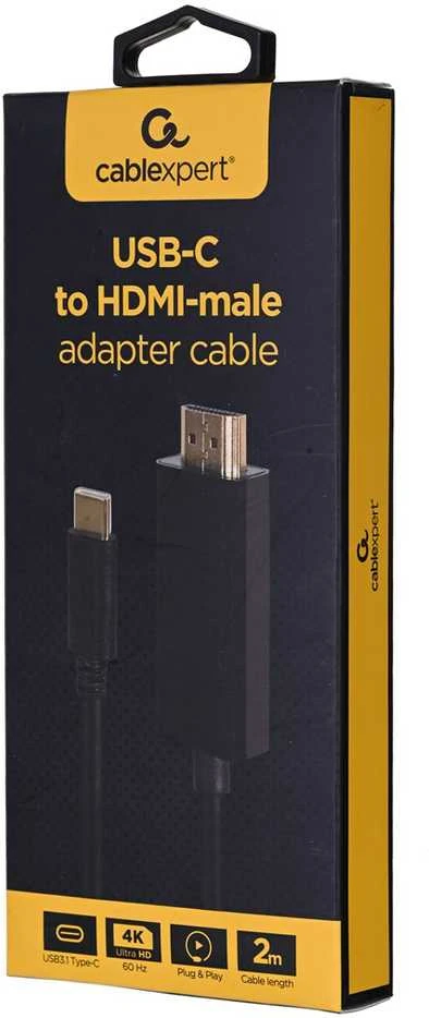 GEMBIRD USB-C to HDMI-male adapter 4K 60Hz 2m juodas