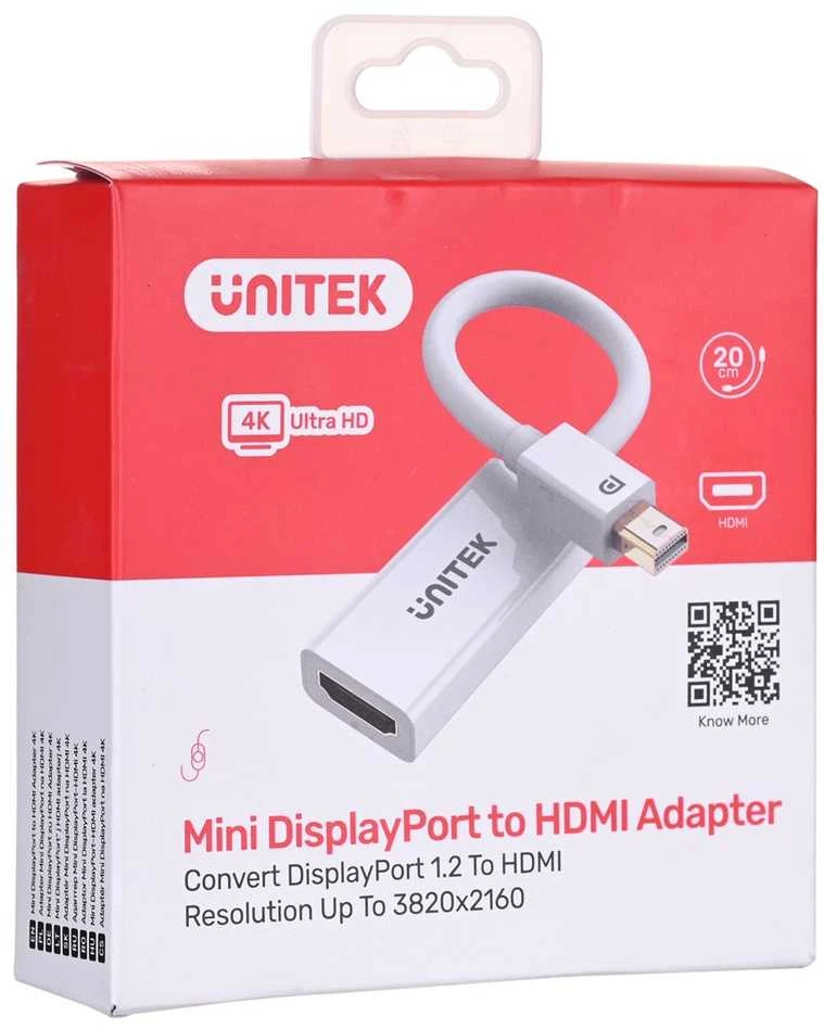 UNITEK Y-6331 Unitek Adapteris miniDisplayPort prie HDMI F, 4K, Y-6331
