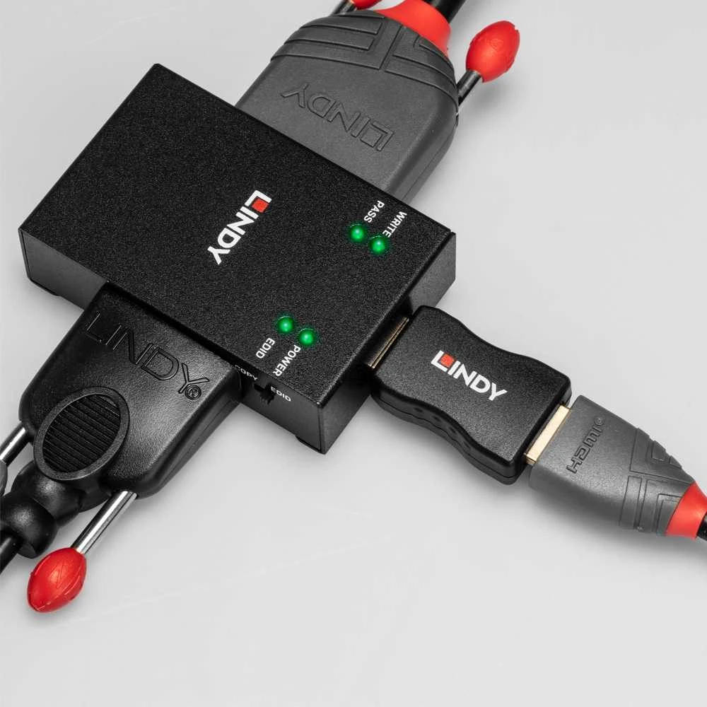 HDMI Emuliatorius - LINDY HDMI 4K30 EDID Emuliatorius, 3840x2160, 10.2Gbps, Garso CEC, Juodas