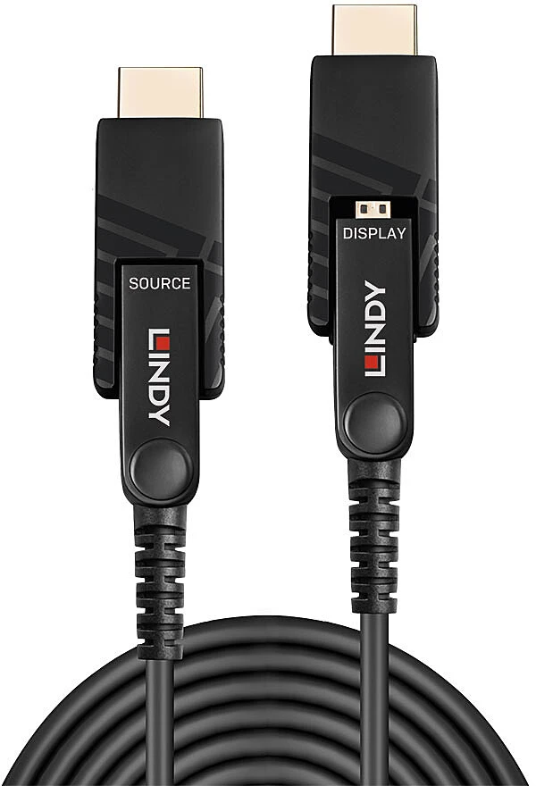 HDMI Kabelis - Lindy 38544 30 M Optinis Hibridinis „Micro-HDMI“ 8K60 Kabelis Juodas