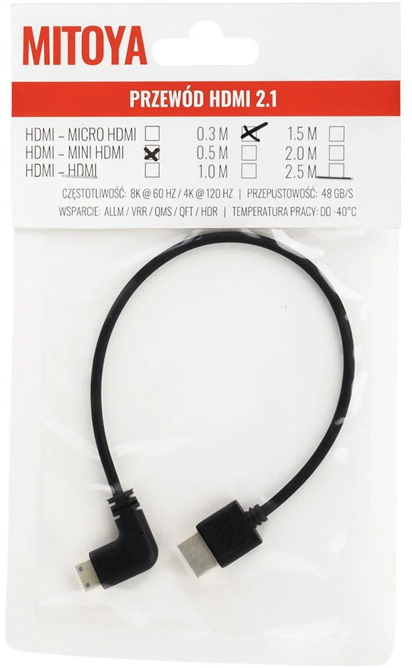 Mitoya HDMI Laidas - HDMI į Mini HDMI 30cm 8K 60Hz 4K 120Hz Aukso Danga