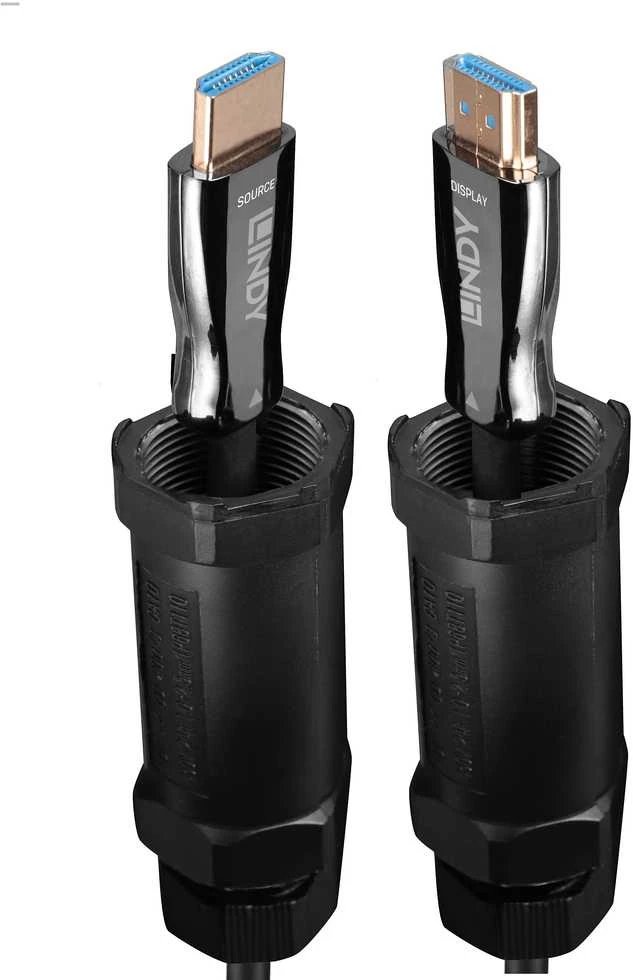 HDMI Laidas - LINDY Šarvuotas Šviesolaidinis Hibridinis HDMI 8K60 Laidas, AOC, 48Gbps, 10 m, Juodas