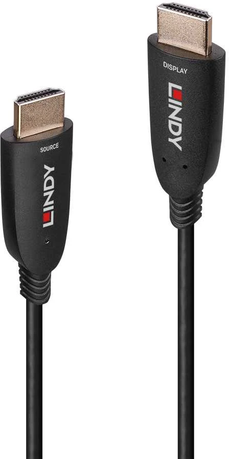 HDMI Laidas - LINDY Šviesolaidinis HDMI 8K60 Laidas, M/M, AOC, 48Gbps, 100 m, Juodas