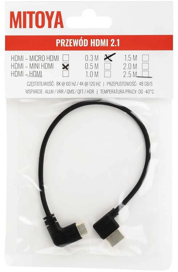 HDMI Laidas - MITOYA 30cm HDMI į Mini HDMI 2.1 48Gbps 8K 60Hz