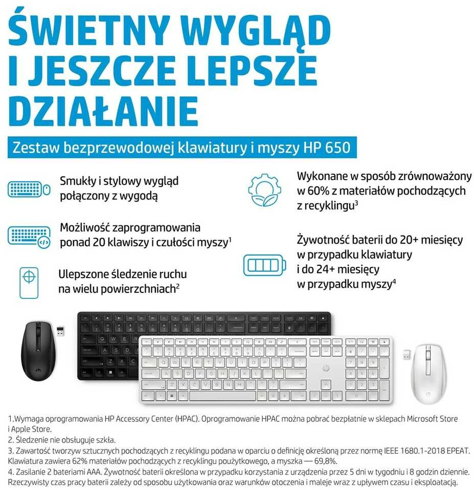 Klaviatūra HP 650 belaidės pelės ir klaviatūros rinkinys – juodas – JAV anglų k.