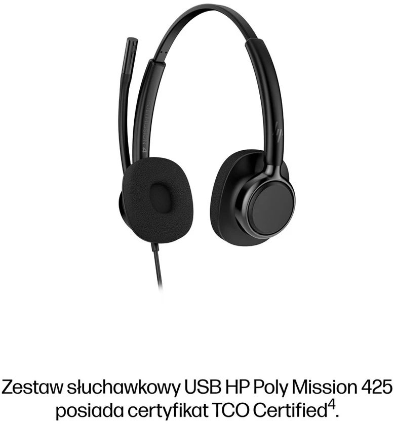 HP POLY MISSION 425 STEREO USB - LAIDINĖS Ausinės CLASSIC