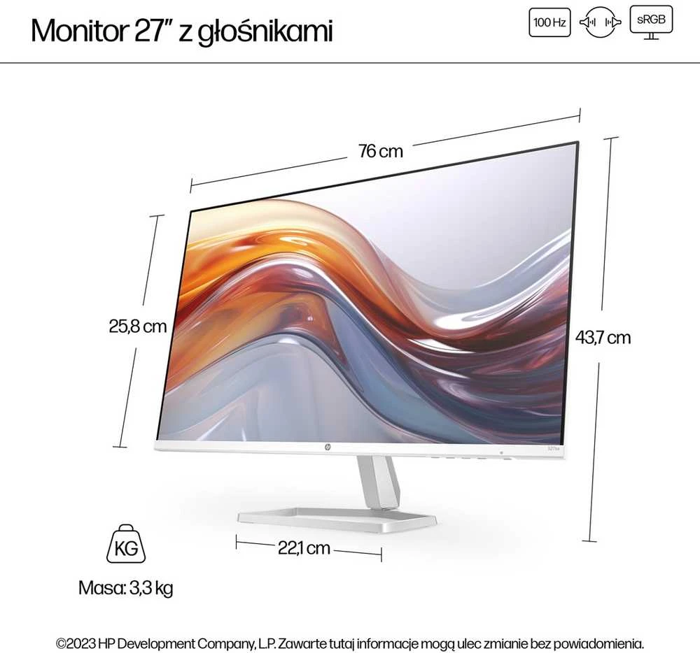 Hewlett Packard (HP) Monitorius - HP Series 5 27" FHD 1920x1080 5ms su Garsiakalbiais HDMI VGA