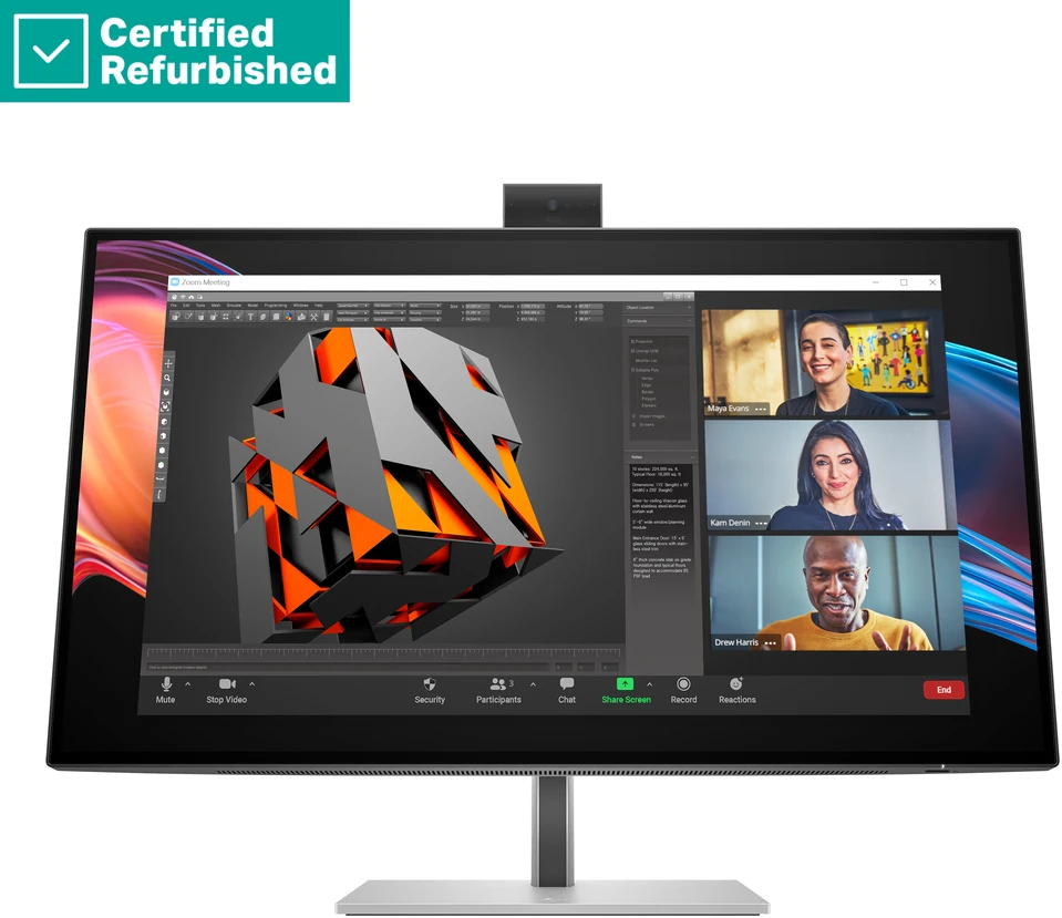 Hewlett Packard (HP) Monitorius - HP 727pm Series 7 Pro 4K, Atnaujintas, Juoda