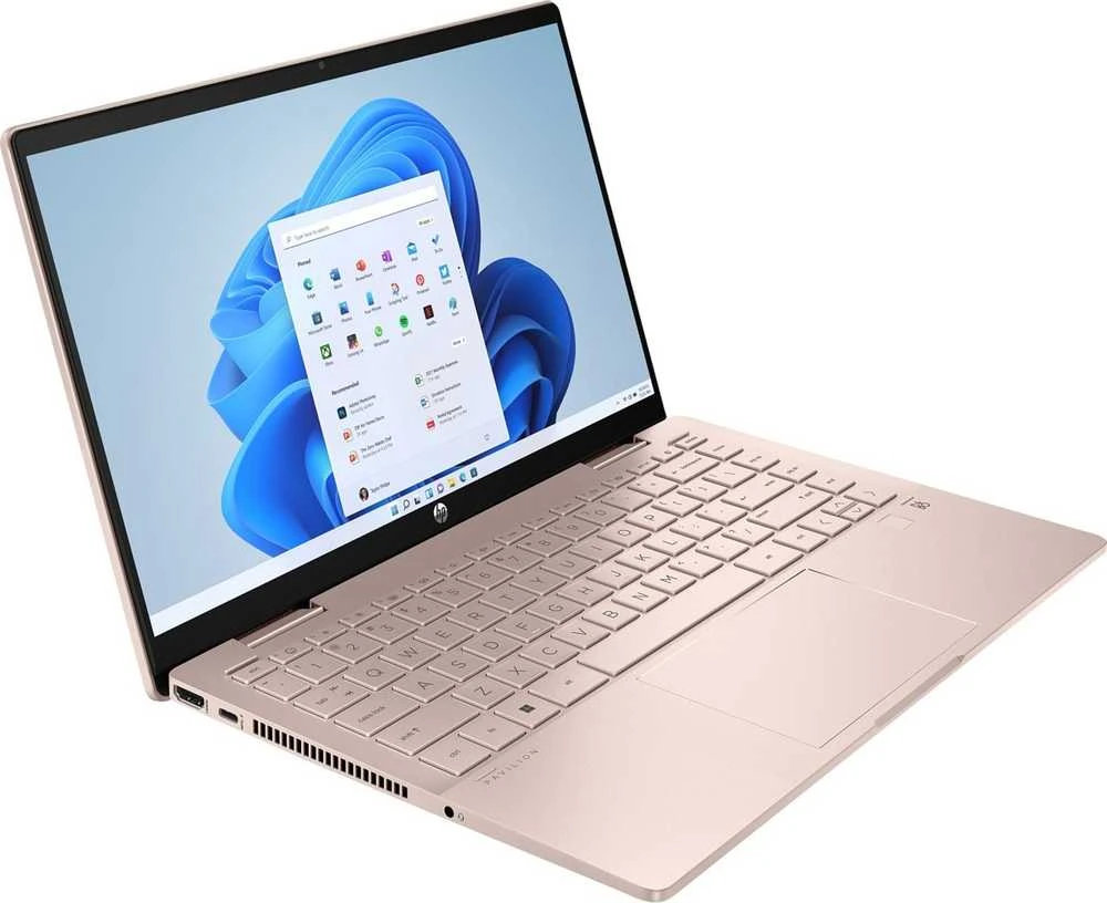 HP Pavilion x360 2-in-1 Nešiojamas kompiuteris 14-ek2000ny - Core 5-120U, 16GB, 512GB SSD, 14 FHD 300-nit Touch, 5MP cam, US klaviatūra su pašvietimu, 43Wh, Pale golden rose, Win 11 Home, 1 metai