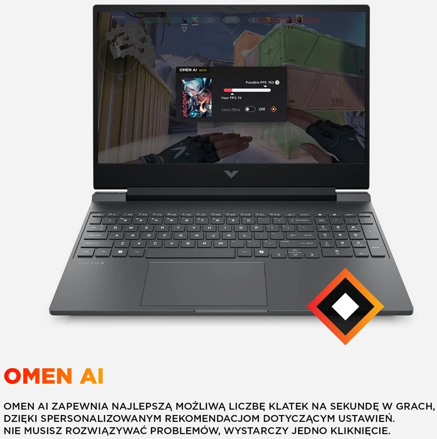 Nešiojamas kompiuteris Hewlett Packard (HP) HP Victus Gaming 15-fa2246nw Intel® Core™ i5-13420H nešiojamasis kompiuteris 15,6" Full HD 16 GB DDR4-SDRAM 512 GB SSD NVIDIA GeForce RTX 3050 Wi-Fi 6E (802.11ax) Windows 11 Home Juodas