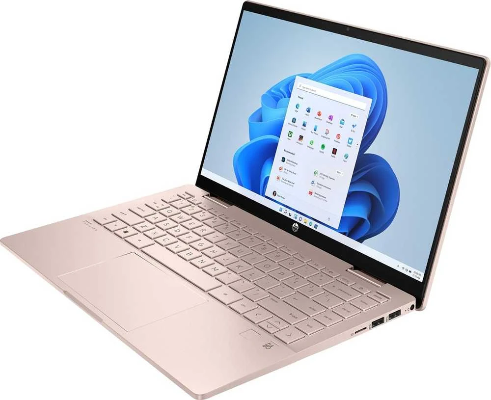 HP Pavilion x360 2-in-1 Nešiojamas kompiuteris 14-ek2000ny - Core 5-120U, 16GB, 512GB SSD, 14 FHD 300-nit Touch, 5MP cam, US klaviatūra su pašvietimu, 43Wh, Pale golden rose, Win 11 Home, 1 metai