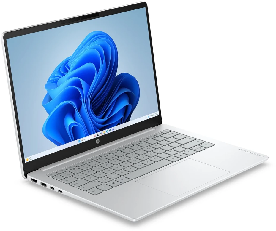 Hewlett Packard (HP) HP OmniBook 3 14-hu0012nwx Core 3 100U 14.0"2K IPS 300nits AG 8GB DDR5 5200 SSD256 Intel Graphics Cam1080p 41Wh Win11 Glacier Sidabrinis