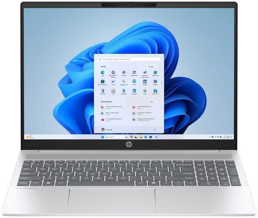 Hewlett Packard (HP) HP OmniBook 5 AI 16-af1220nw Intel Core Ultra 5 225U Nešiojamas kompiuteris 40.6 cm (16") 2K 16 GB LPDDR5x-SDRAM 512 GB SSD Wi-Fi 6E (802.11ax) Windows 11 Home AI PC Sidabrinis