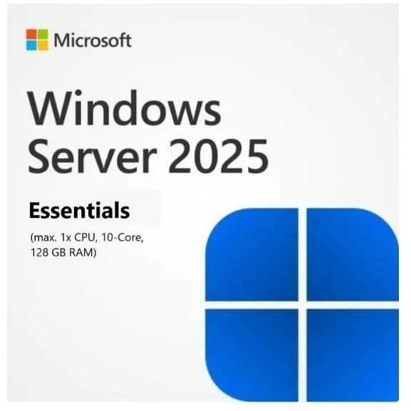 Hewlett Packard (HP) Option HPE „Microsoft Windows Server 2025“ 10 branduolių „Essentials“ perpardavėjo pasirinkimo rinkinys en/fr/de/es/it/pt/nl programinė įranga