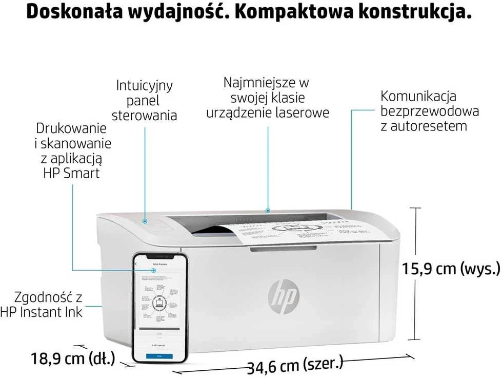 Spausdintuvas - HP LaserJet Pro M110w A4 Nespalvotas Lazerinis „Wi‑Fi“, 20 Psl./min.