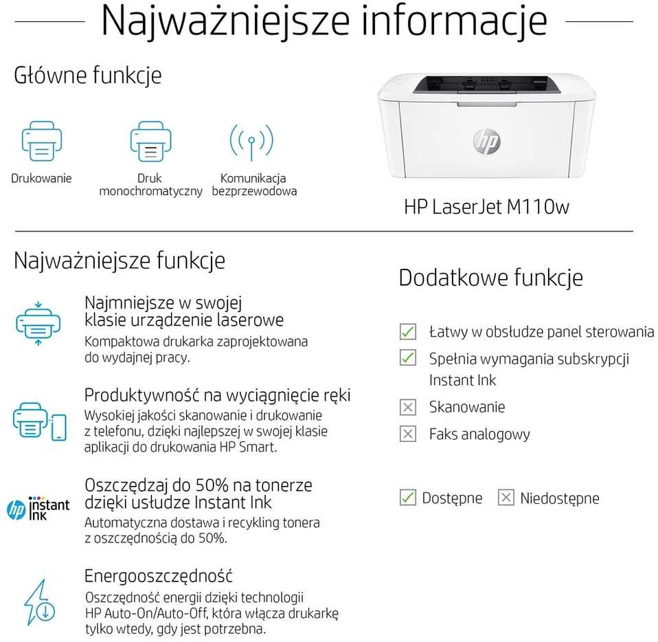 Spausdintuvas - HP LaserJet Pro M110w A4 Nespalvotas Lazerinis „Wi‑Fi“, 20 Psl./min.