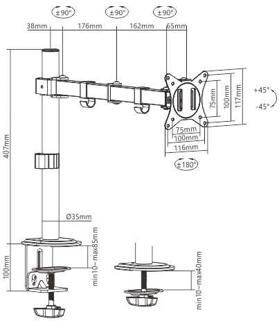 Hismart 17”-32” monitoriaus laikiklis