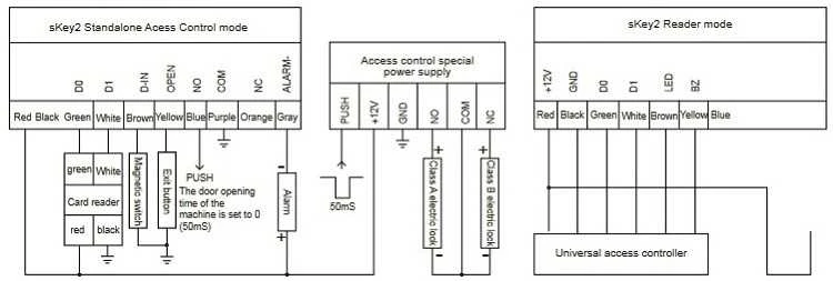 Hismart sKey2 prijungimo elektros schema