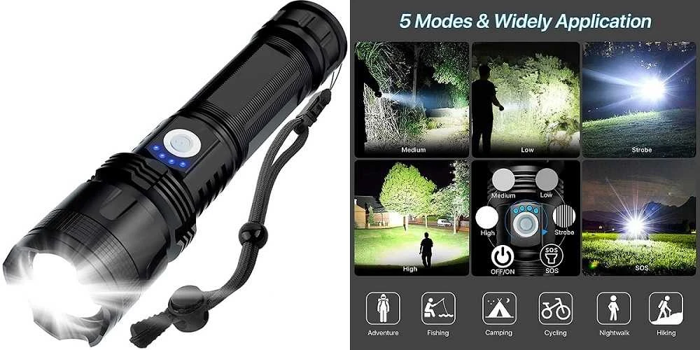 Hismart Rankinis žibintuvėlis, 3000lm, LED, IPX7