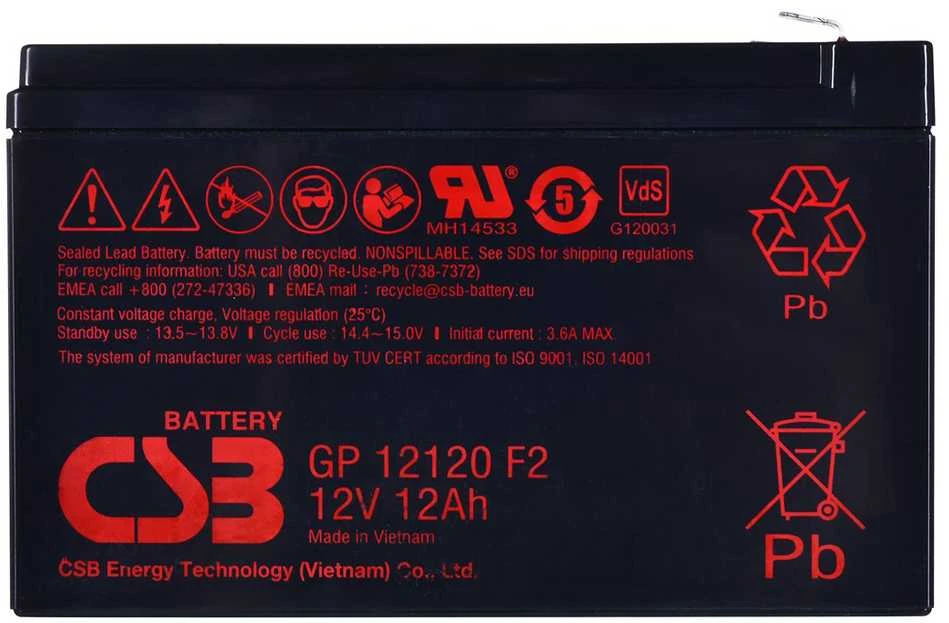 Hitachi Csb Uždaros Švino Rūgšties Baterija - CSB GP12120F2 12V 12Ah