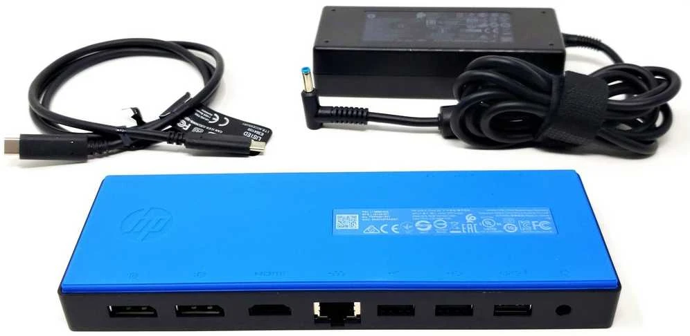 HP Elite USB-C Dock G4 su maitinimo laidais
