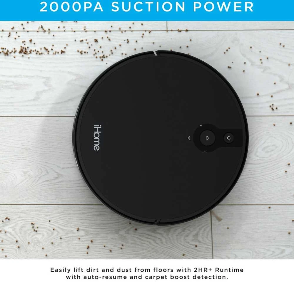 iHome iHRV10Y-BLK AutoVac Eclipse Robotas Dulkių Siurblys, Juodas