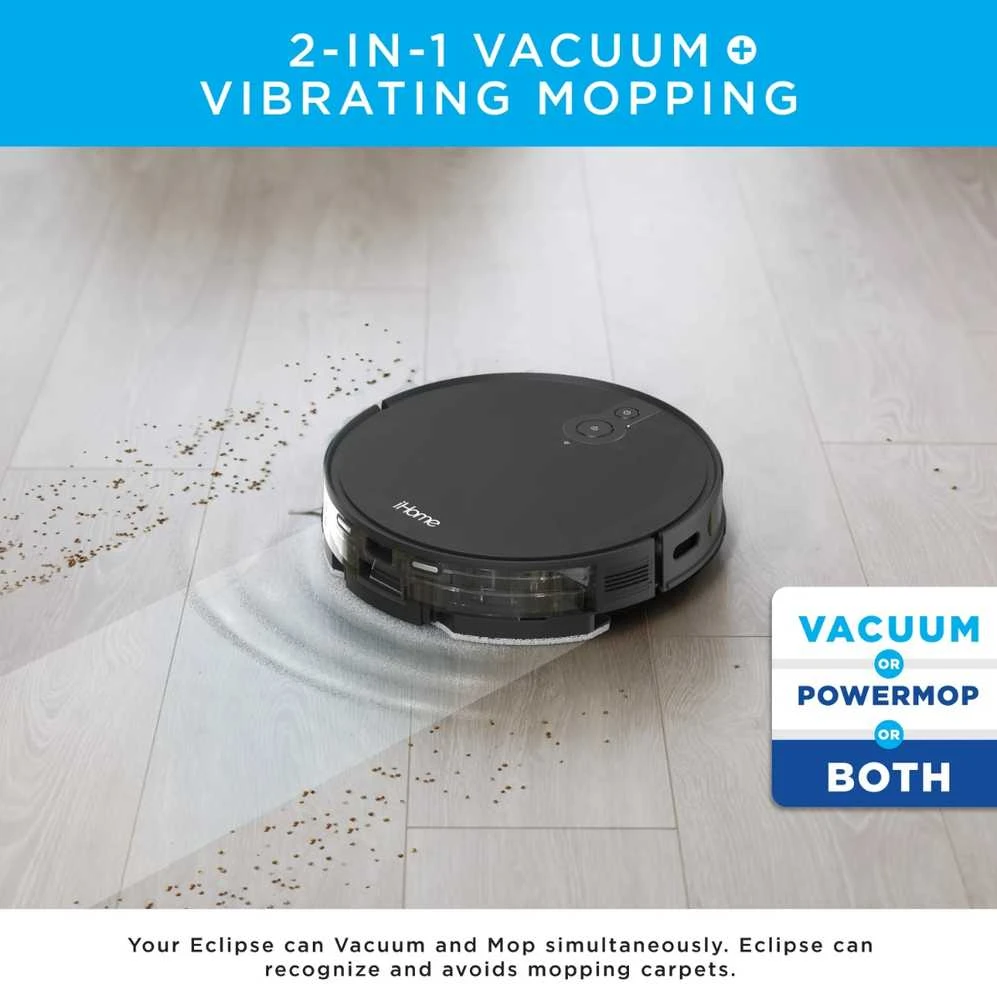 iHome iHRV10Y-BLK AutoVac Eclipse Robotas Dulkių Siurblys, Juodas